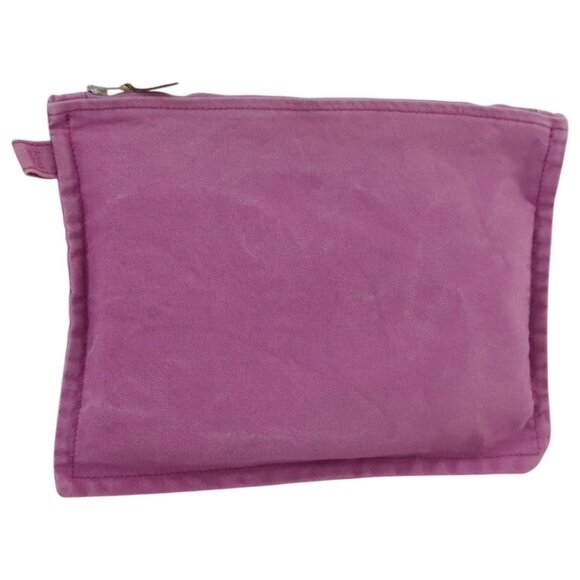 HERMES Bora Bora Pouch MM Pouch Canvas Purple Silver Auth bs20572 - Picture 1 of 16